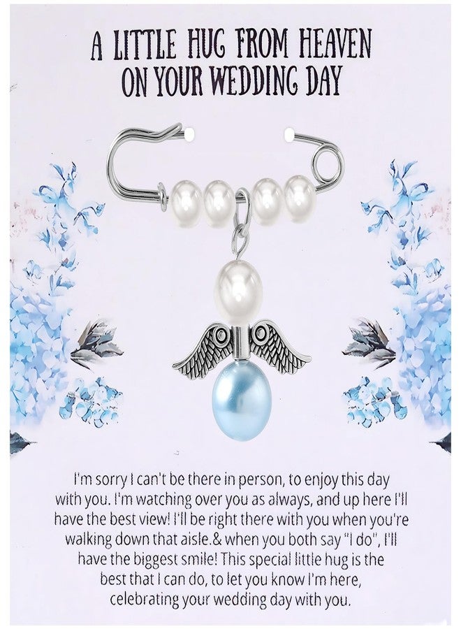 PLwelth Something Blue Gifts for Bride Something Blue Angel Memory Bouquet Charm Bridal Angel Bouquet Garter Charm from Mom Dad Grandma Guardian Angel Charms Memorial Gift for Bride on Wedding Day - Image 1